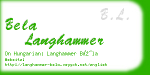 bela langhammer business card